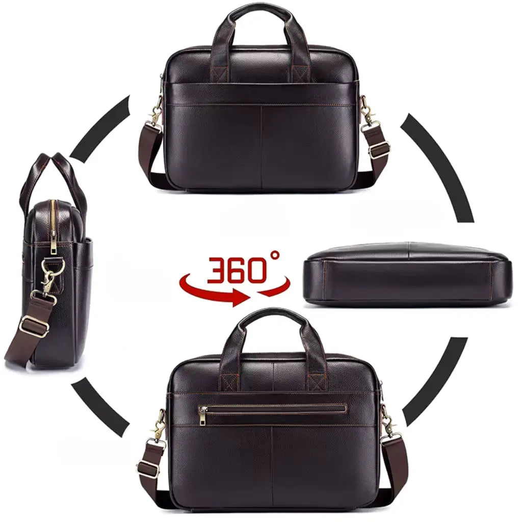 Laptoptasche aus hochwertigem Leder in Dunkelbraun – Stilvoll & Funktional