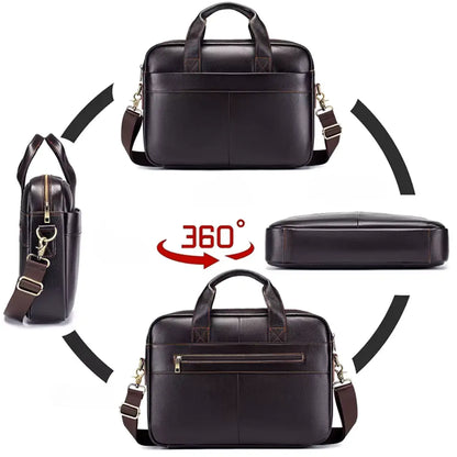 Laptoptasche aus hochwertigem Leder in Dunkelbraun – Stilvoll & Funktional