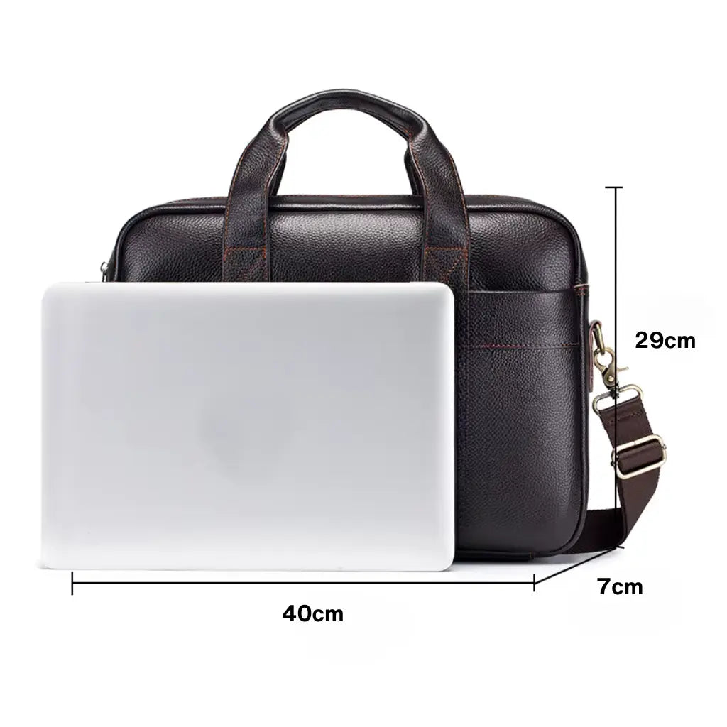 Laptoptasche aus hochwertigem Leder in Dunkelbraun – Stilvoll & Funktional