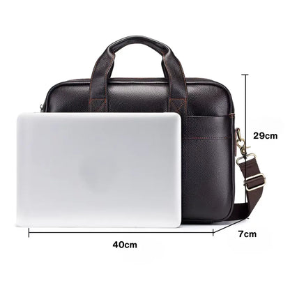 Laptoptasche aus hochwertigem Leder in Dunkelbraun – Stilvoll & Funktional