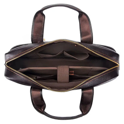 Laptoptasche aus hochwertigem Leder in Dunkelbraun – Stilvoll & Funktional