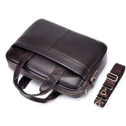 Laptoptasche aus hochwertigem Leder in Dunkelbraun – Stilvoll & Funktional