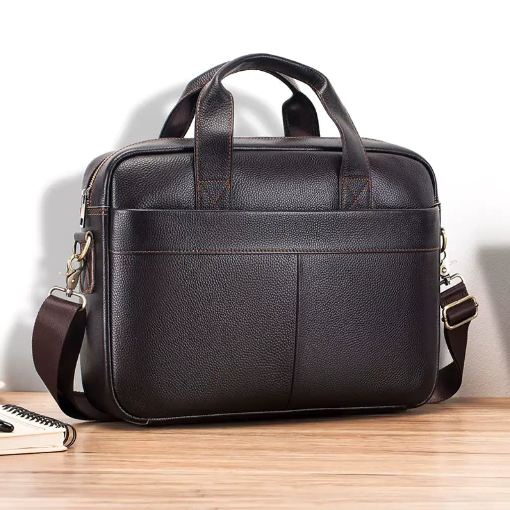 Laptoptasche aus hochwertigem Leder in Dunkelbraun – Stilvoll & Funktional