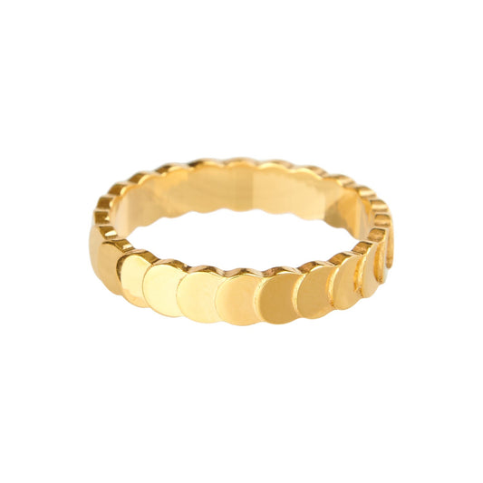 Goldfarbener minimalistischer Edelstahl-Ring mit Schaltplättchen – hypoallergen, schlicht & stilvoll