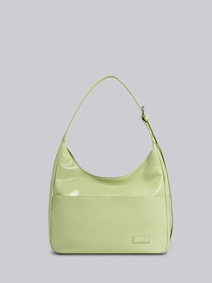 Schwarze Schultertasche Damen – Minimalistisches & geräumiges Design aus veganem Leder