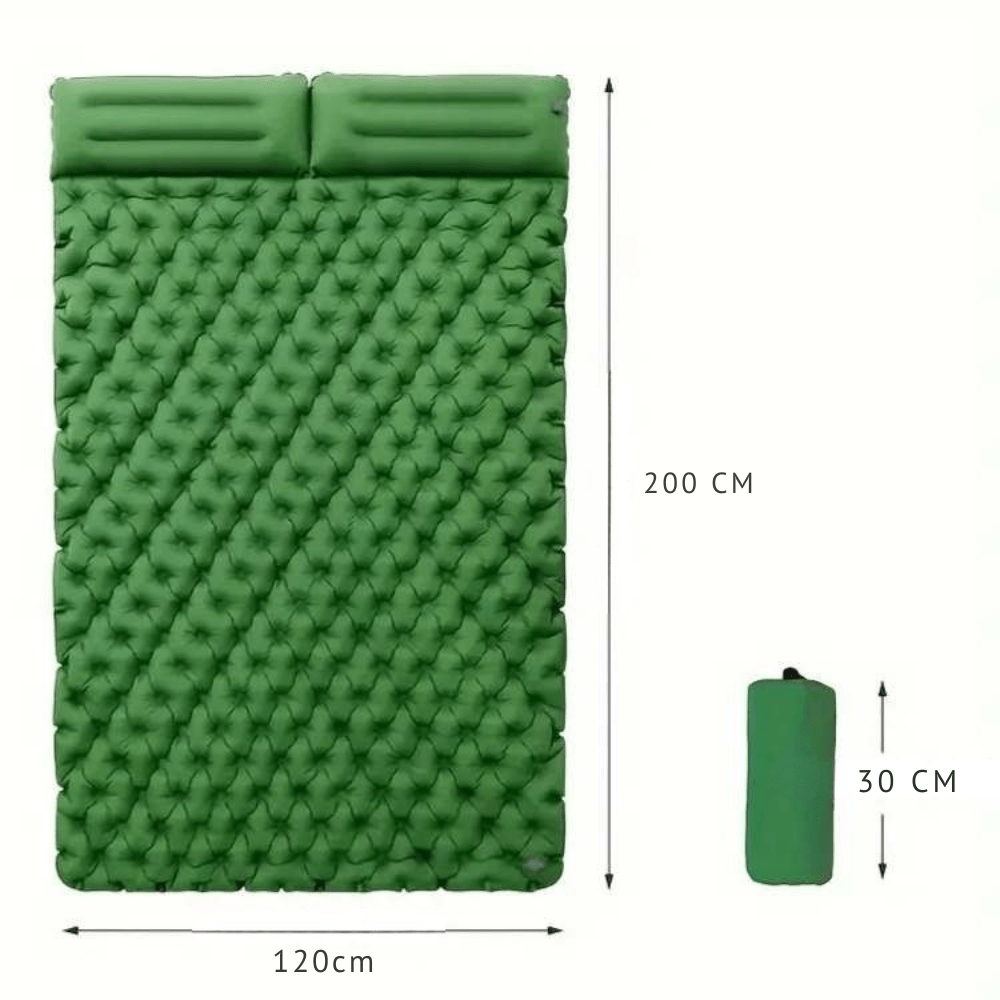 Aufblasbares Doppel-Luftbett mit integriertem Kissen – Selbstaufblasend, ideal für Camping & Gäste
