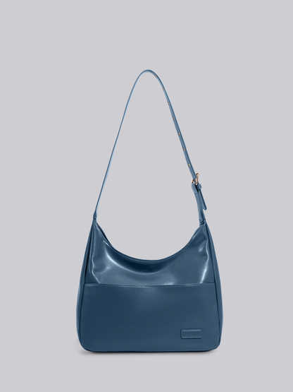 Schwarze Schultertasche Damen – Minimalistisches & geräumiges Design aus veganem Leder