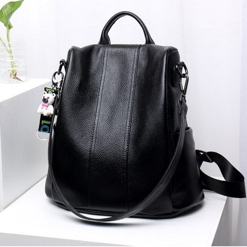 Eleganter Damen-Rucksack aus PU-Leder – Groß, Wasserabweisend, Vielseitig für Arbeit, Schule & Reisen