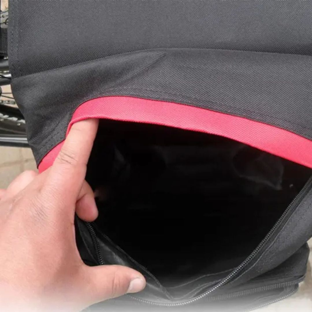 Wasserdichte Doppelte Fahrradtasche – 35L Gepäckträgertasche mit Reflektoren – Schwarz
