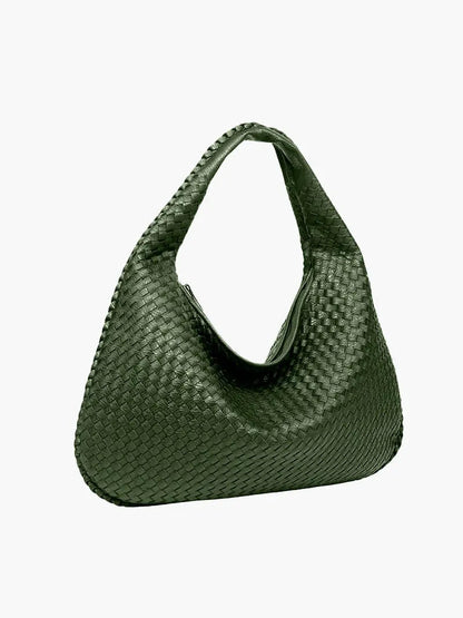 Elegante Gewebte Schultertasche aus Kunstleder – Modische Damen-Handtasche in Trendfarben