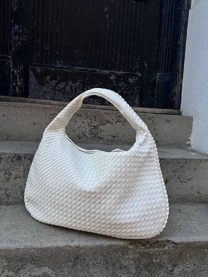 Elegante Gewebte Schultertasche aus Kunstleder – Modische Damen-Handtasche in Trendfarben