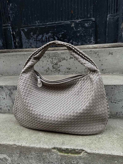 Elegante Gewebte Schultertasche aus Kunstleder – Modische Damen-Handtasche in Trendfarben
