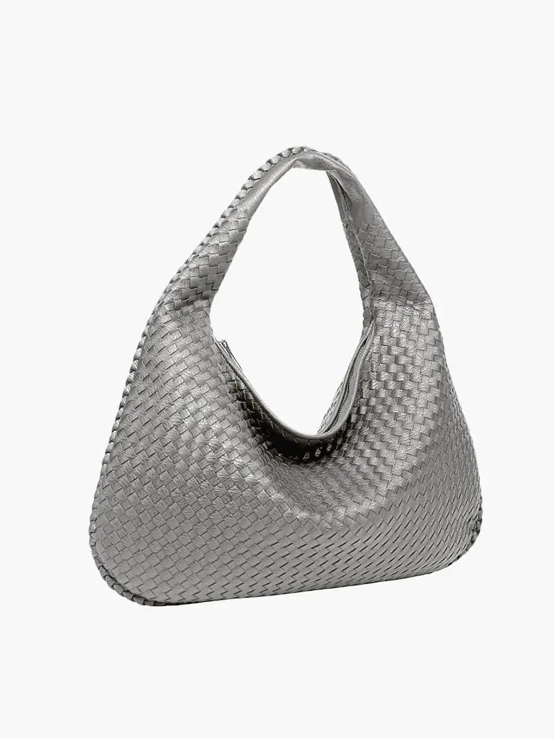 Elegante Gewebte Schultertasche aus Kunstleder – Modische Damen-Handtasche in Trendfarben