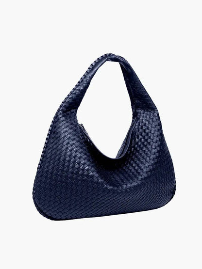 Elegante Gewebte Schultertasche aus Kunstleder – Modische Damen-Handtasche in Trendfarben