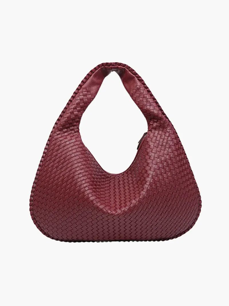Elegante Gewebte Schultertasche aus Kunstleder – Modische Damen-Handtasche in Trendfarben