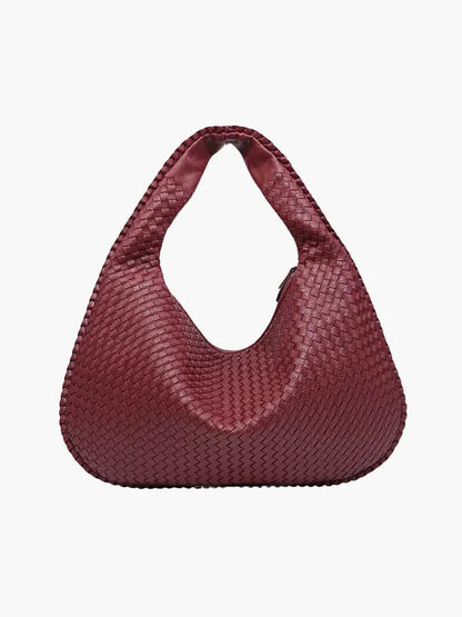 Elegante Gewebte Schultertasche aus Kunstleder – Modische Damen-Handtasche in Trendfarben