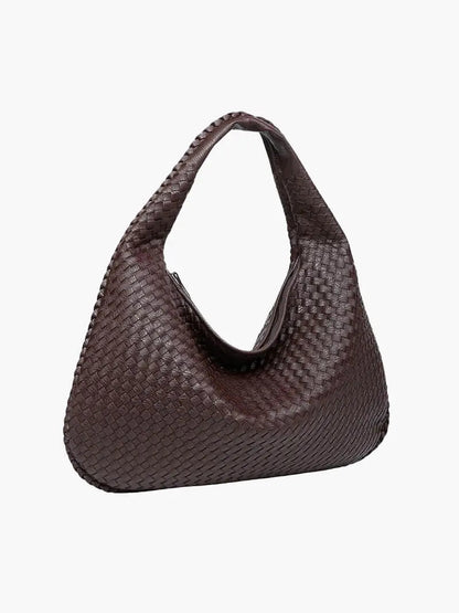 Elegante Gewebte Schultertasche aus Kunstleder – Modische Damen-Handtasche in Trendfarben