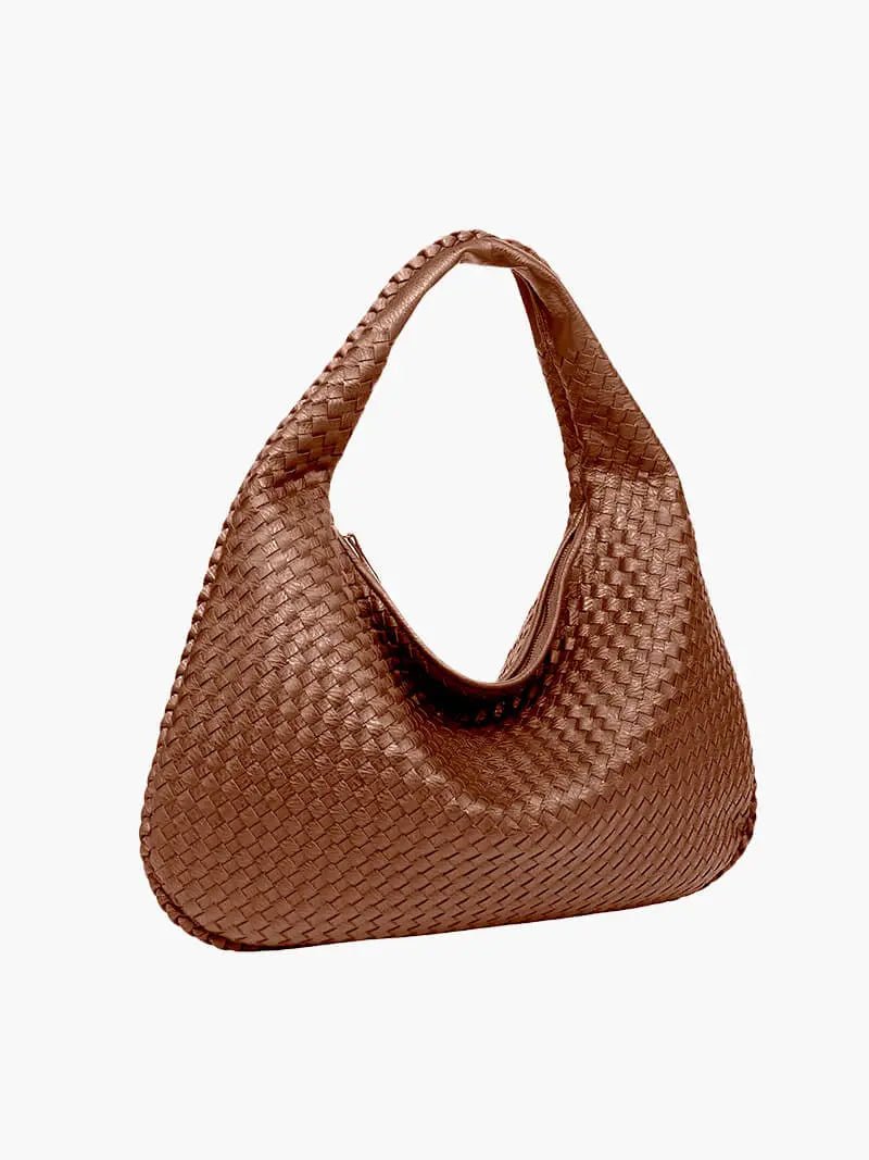 Elegante Gewebte Schultertasche aus Kunstleder – Modische Damen-Handtasche in Trendfarben