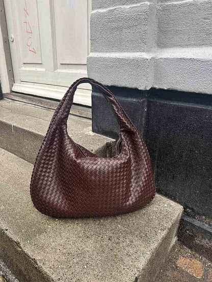 Elegante Gewebte Schultertasche aus Kunstleder – Modische Damen-Handtasche in Trendfarben