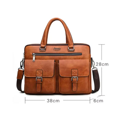 Leder Laptoptasche 13 Zoll Herren – Braun, Echtleder, Vintage Design