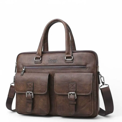 Leder Laptoptasche 13 Zoll Herren – Braun, Echtleder, Vintage Design