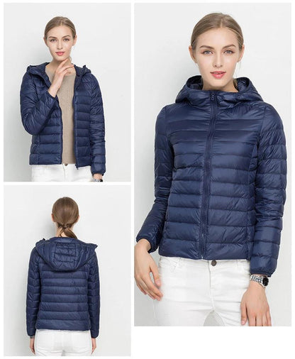 Leichte Damen Daunenjacke mit Kapuze – Warm & Ultraleicht für Herbst & Winter