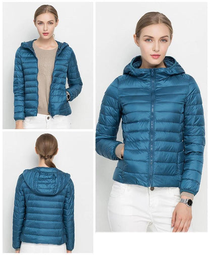 Leichte Damen Daunenjacke mit Kapuze – Warm & Ultraleicht für Herbst & Winter