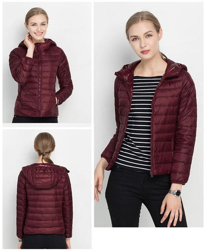 Leichte Damen Daunenjacke mit Kapuze – Warm & Ultraleicht für Herbst & Winter