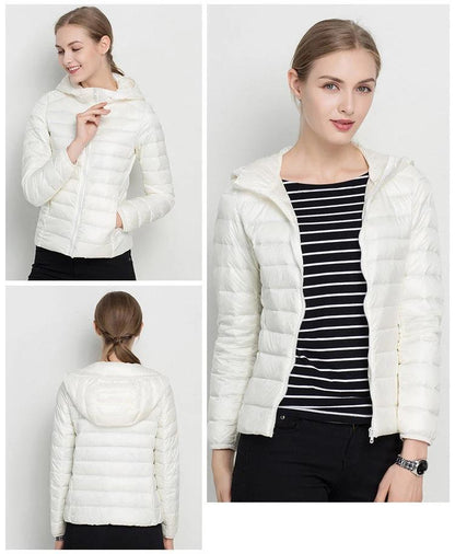 Leichte Damen Daunenjacke mit Kapuze – Warm & Ultraleicht für Herbst & Winter