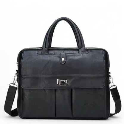 Luxe Laptoptasche aus Leder für 13,3 Zoll – Schwarz – Stilvoll & Professionell