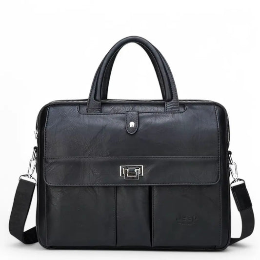 Luxe Laptoptasche aus Leder für 13,3 Zoll – Schwarz – Stilvoll & Professionell