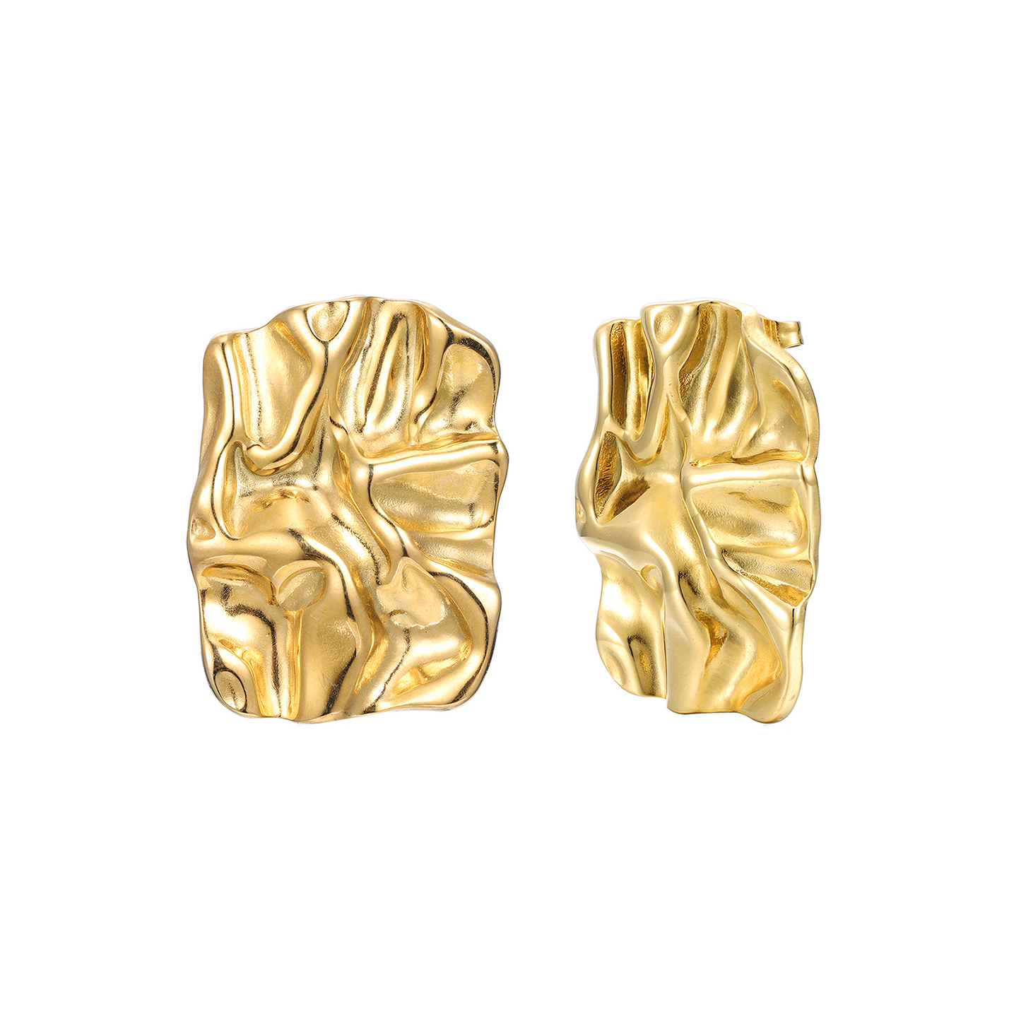 Goldene Statement-Ohrhänger mit geschmolzenem Design – Modern & Künstlerisch