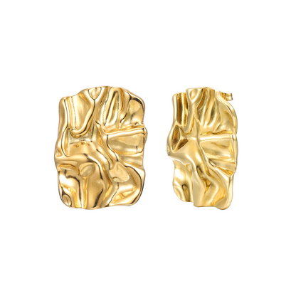 Goldene Statement-Ohrhänger mit geschmolzenem Design – Modern & Künstlerisch