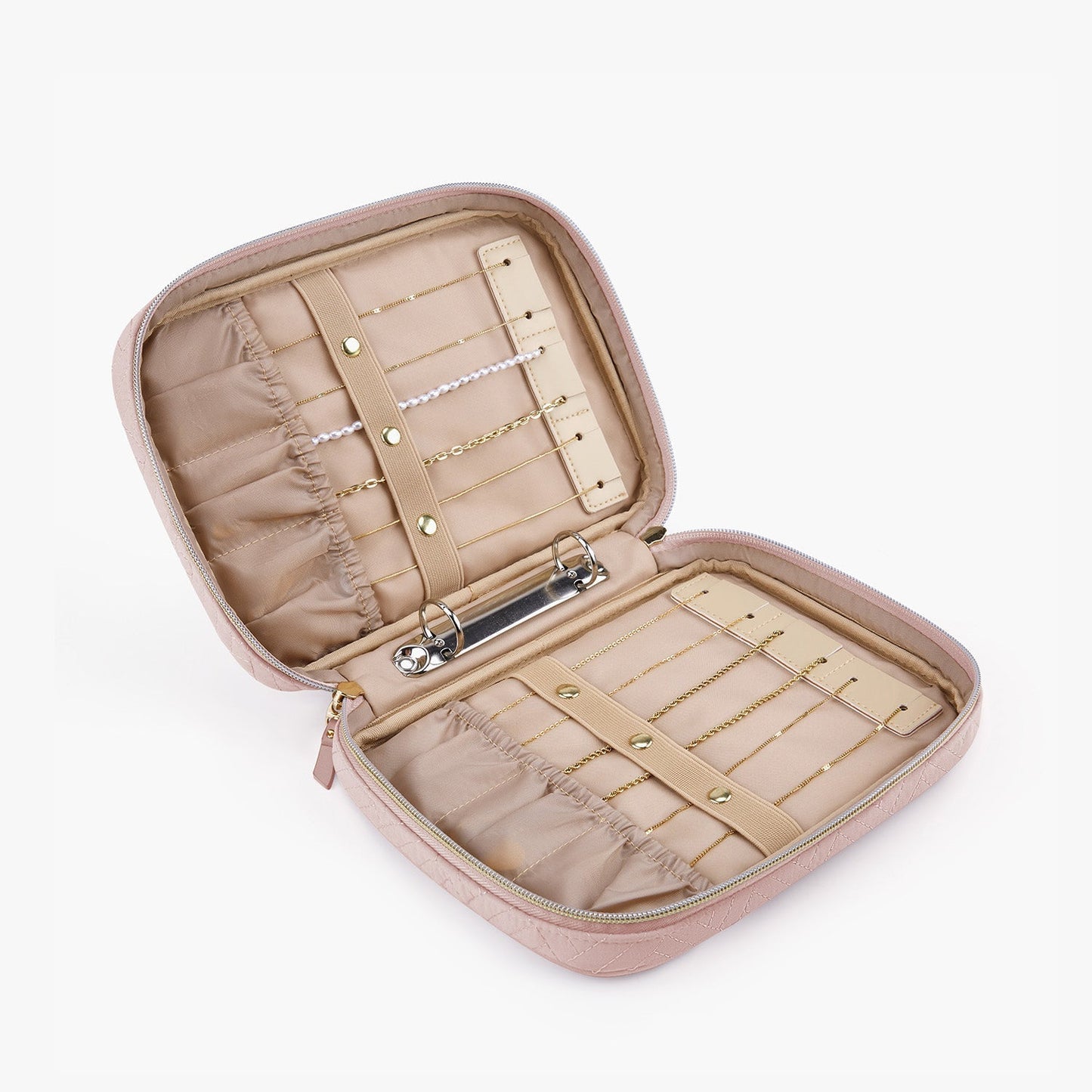 Luxus Schmuckkästchen für Reisen – Kompakter Organizer für Ringe, Ketten & Ohrringe