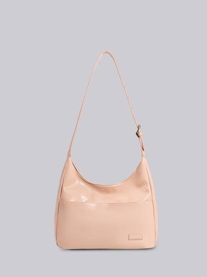 Schwarze Schultertasche Damen – Minimalistisches & geräumiges Design aus veganem Leder