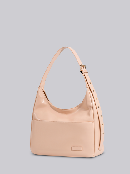 Schwarze Schultertasche Damen – Minimalistisches & geräumiges Design aus veganem Leder