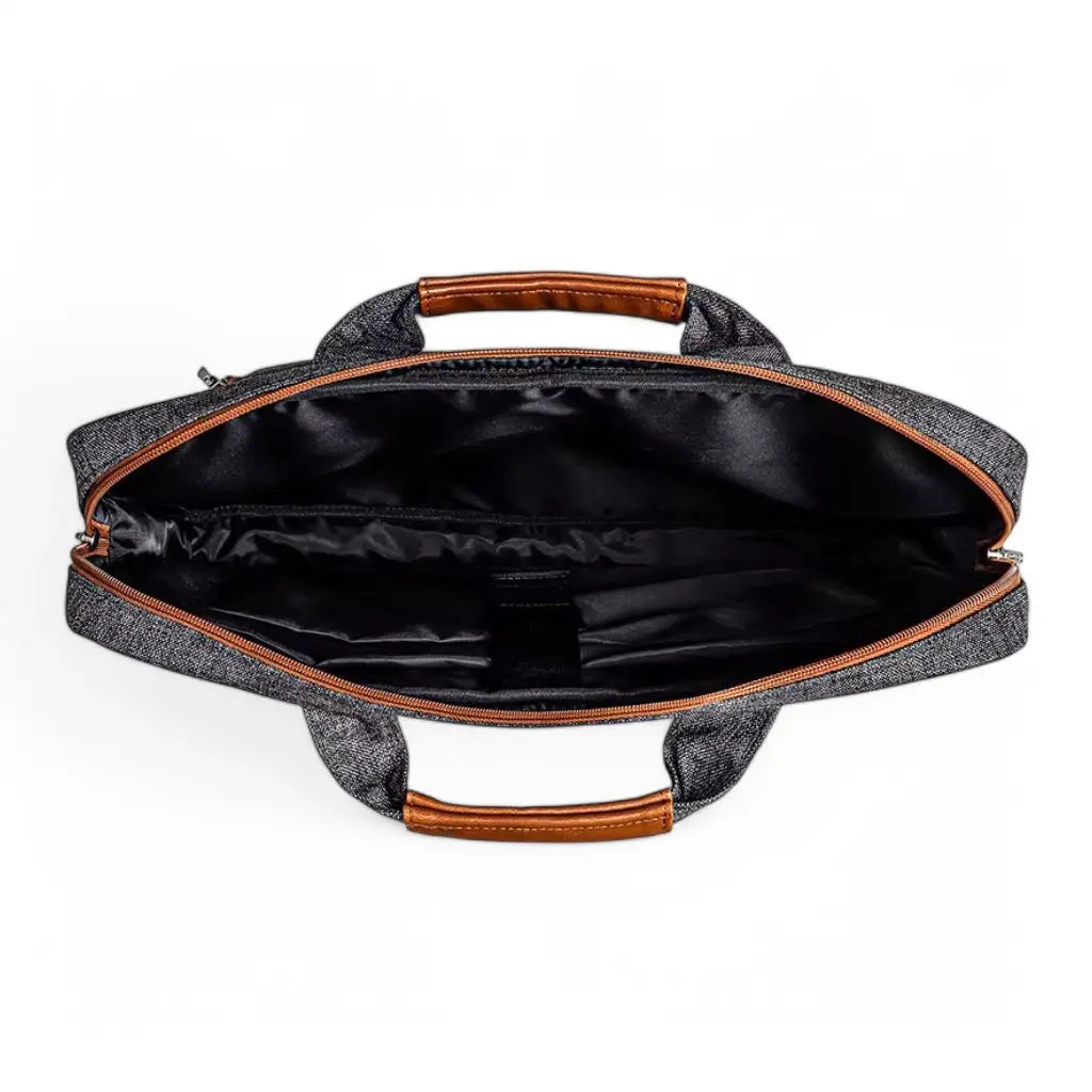 Laptoptasche Herren 16 Zoll – Graues Modell mit Cognac-Akzenten, wasserabweisend, Business Aktentasche