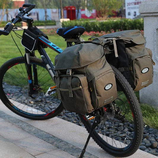 Wasserdichte Fahrradtasche – Doppelte Hintertasche mit viel Stauraum & Seitentaschen