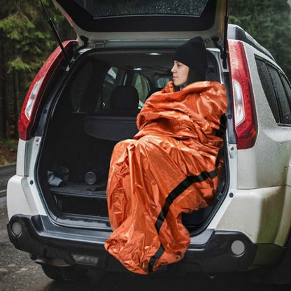 Wasserdichte Notfall-Schlafsack – Reflektiert Körperwärme, Leicht & Kompakt für Outdoor & Survival