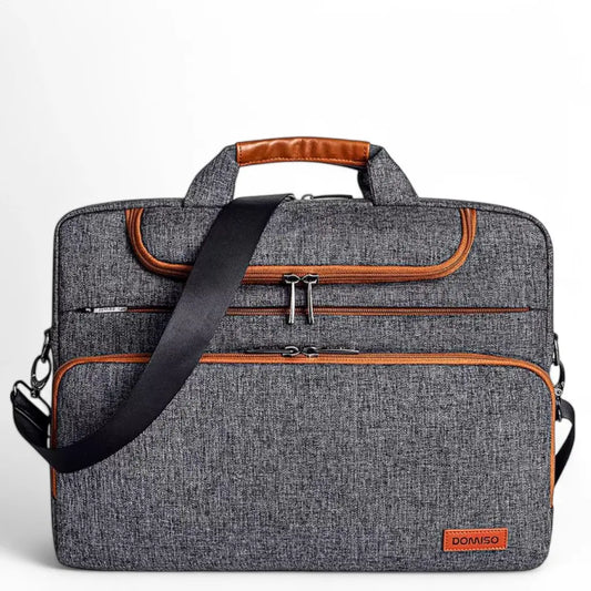 Laptoptasche Herren 16 Zoll – Graues Modell mit Cognac-Akzenten, wasserabweisend, Business Aktentasche