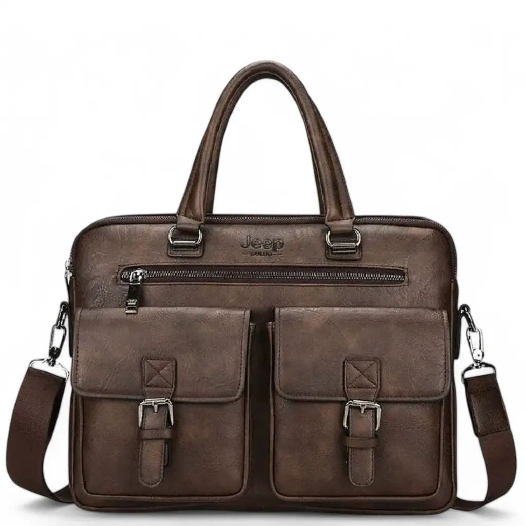 Leder Laptoptasche 13 Zoll Herren – Braun, Echtleder, Vintage Design
