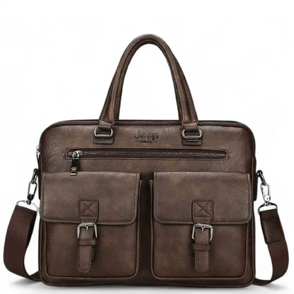 Leder Laptoptasche 13 Zoll Herren – Braun, Echtleder, Vintage Design