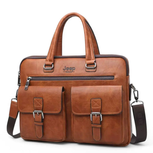 Leder Laptoptasche 13 Zoll Herren – Braun, Echtleder, Vintage Design