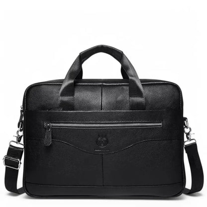 Hochwertige 15-Zoll Ledertasche Herren – Business Laptoptasche aus Echtleder in Braun