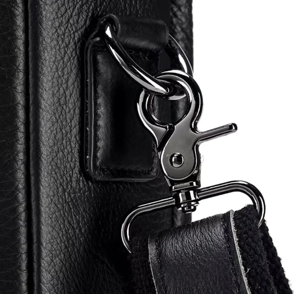 Elegante schwarze Laptoptasche aus hochwertigem Leder – Stilvoll & Geräumig für Arbeit, Studium & Businessreisen