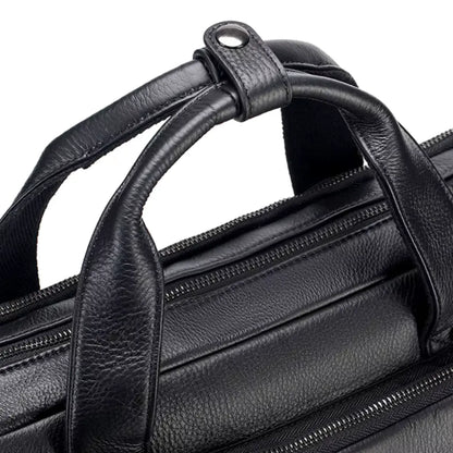 Elegante schwarze Laptoptasche aus hochwertigem Leder – Stilvoll & Geräumig für Arbeit, Studium & Businessreisen