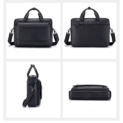 Elegante schwarze Laptoptasche aus hochwertigem Leder – Stilvoll & Geräumig für Arbeit, Studium & Businessreisen