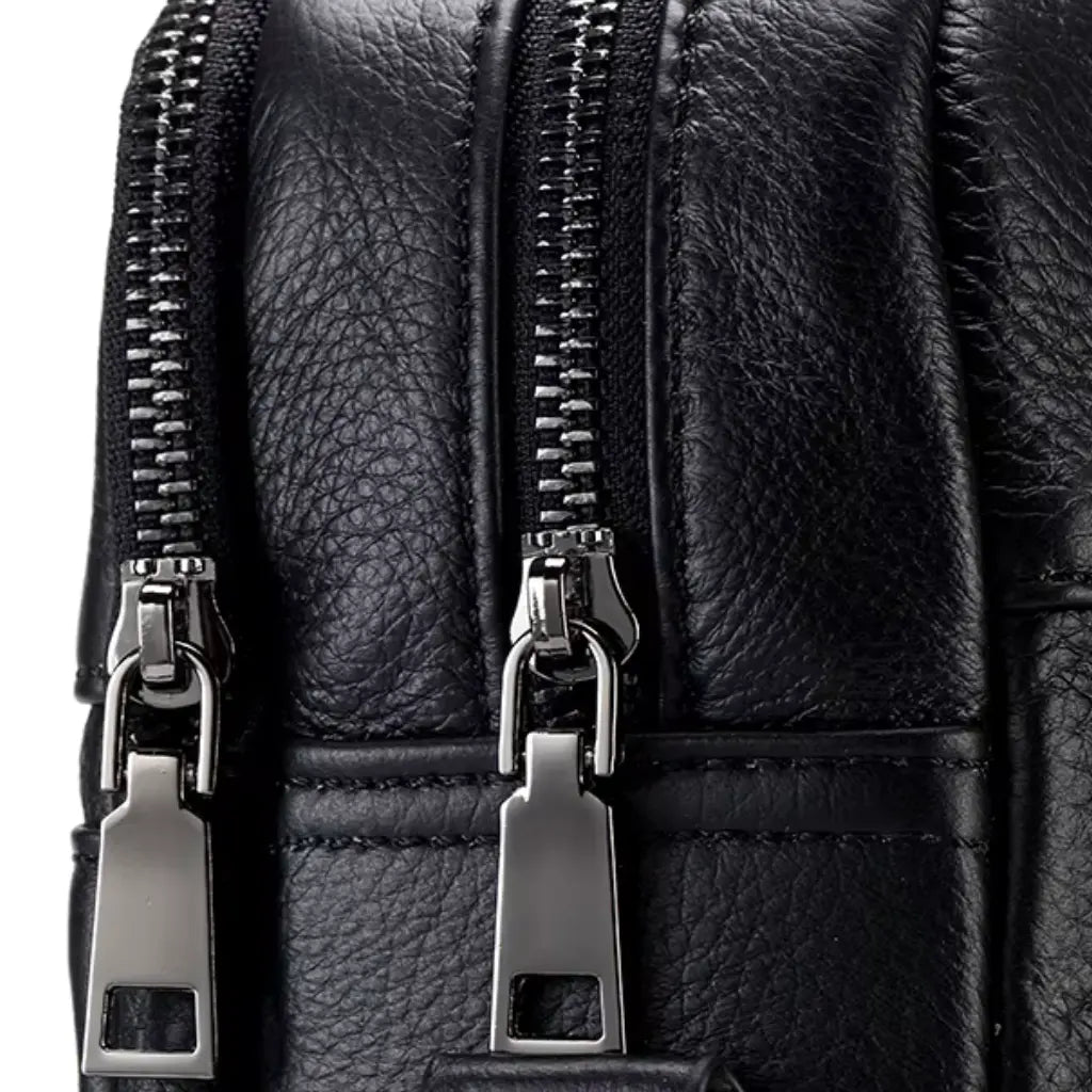 Elegante schwarze Laptoptasche aus hochwertigem Leder – Stilvoll & Geräumig für Arbeit, Studium & Businessreisen
