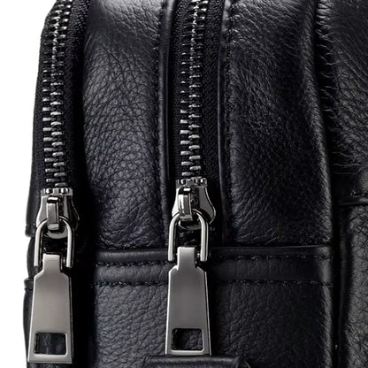 Elegante schwarze Laptoptasche aus hochwertigem Leder – Stilvoll & Geräumig für Arbeit, Studium & Businessreisen