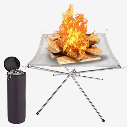 Tragbare Feuerstelle aus Edelstahl – faltbar, leicht & ideal für Camping, Garten & Outdoor